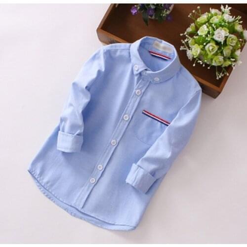 Childrens shirts all cotton boys long sleeve shirts