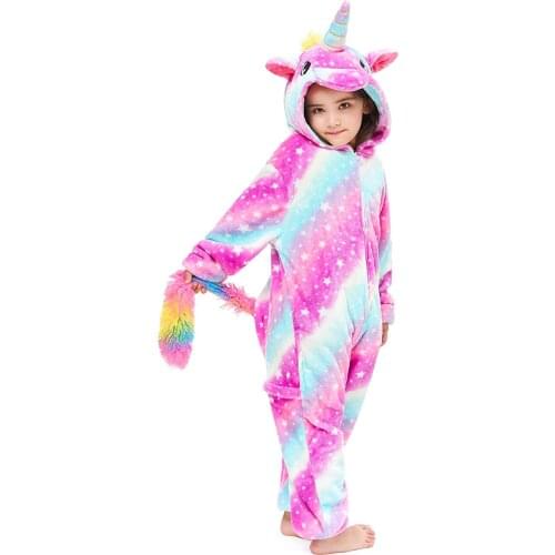 House Pajams Kids Unicorn Costume Animal Onesie Pajamas Children Halloween Gift Sleepwear Clothing