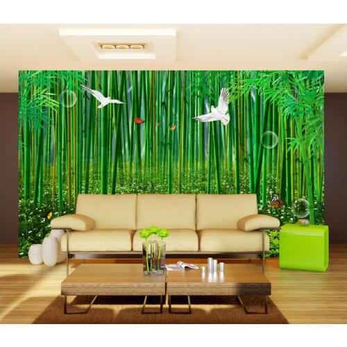 Home Decoration 3d murals wallpaper for living room Bamboo hand-painted wallpapers for living room