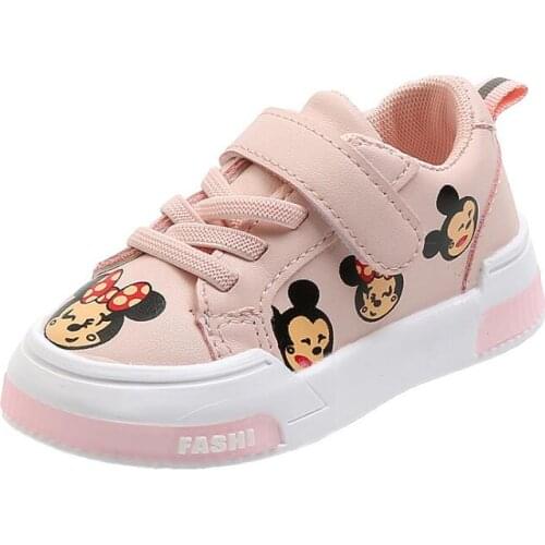 Disney girls cartoon Minnie breathable non-slip soft Casual Shoes Mickey Mouse shoes sports shoes girls sneakers