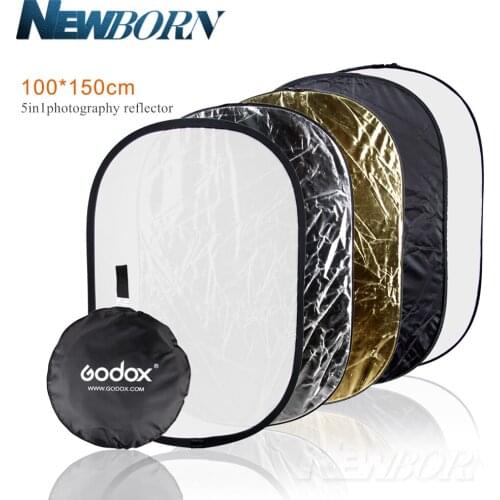 Godox 39"x59" 100*150cm 5 in 1 Multi Disc Photography Studio Photo Oval Collapsible Light Reflector with Carrying Bag