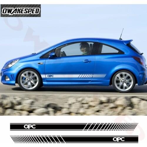 Racing Sport Stripes Car Door Side Skirt Sticker Auto Body Vinyl Decals For Opel OPC Exterior Accessories