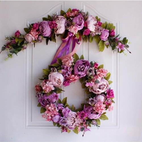 Wedding Christmas Simulation DIY artificial flower garland wreath set door garland home party garden decor wreath fake flowers