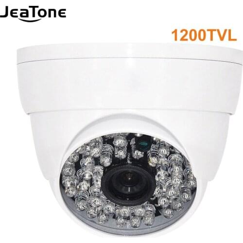 JeaTone HD CCTV 1200TVL Camera Home Security Surveillance with IR-Cut Night Vision 48 Led Up to 130ft Analog camera for home use