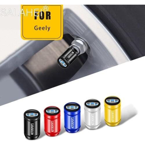 4Pcs Alloy Car Wheel Tire Valve Caps Tyre Rim Stem Covers For Geely Emgrand X7 EC7 Atlas Boyue CK2 GC6 Parts LC Auto Accessories