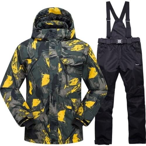 New Hot Ski Suit Men Winter New Outdoor Windproof Waterproof Thermal Male Snow Pants Sets Skiing And Snowboarding Ski Jacket Men