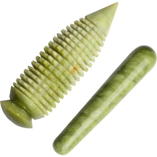 Natural Jade Massage Stick Acupuncture Pen Body Meridian Trigger Point Foot Reflexology Muscle Relaxation Pain Relief Health Car