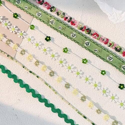 Cute Sweety Summer Girls Choker Necklaces Fashion Link Chain Green Lace Flower Rose Short Necklace Jewelry for Women University