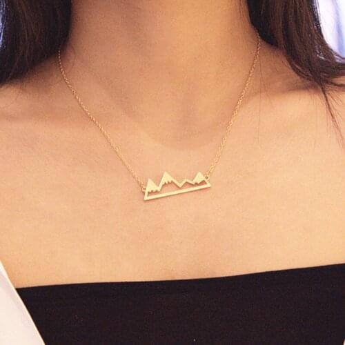 Latest Personality Geometry Volcanic Irregular Bend Pendant Necklace for Women Men Gold Color Jewelry Wholesale Gifts