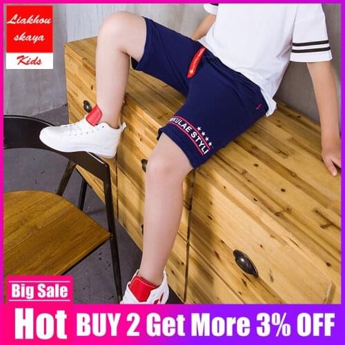 2019 New Fashion Boys Sport Pants Summer Boys Shorts Kids Knee-high Pants Children Letter 100% Cotton Cool Trousers Baby Pants