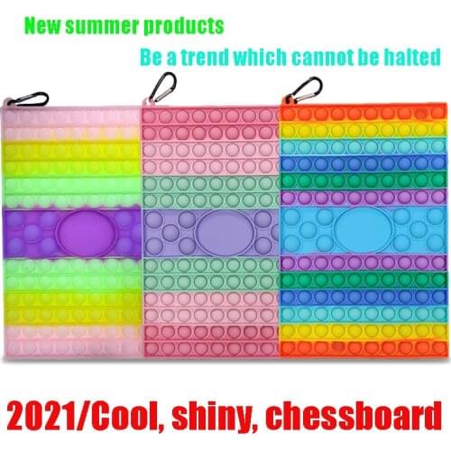 2021 New Style Game Fidget Toy Monster Rainbow Chess Board Push Bubble Fidget Sensory Toy For Parent-child Interactive Game Toy