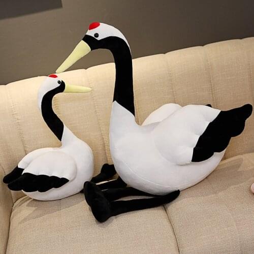 New Candice guo! cute plush toy cartoon animal bird Grus japonensis red-crowned crane soft doll pillow birthday Christmas gift