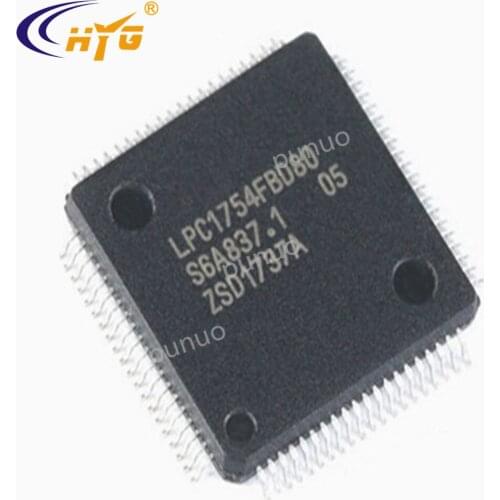 Original Authentic LPC1754FBD Encapsulation LQFP80 1215KB 32-bit ARM MCU 512KB Flash Ethernet USB Single Chip 12-bit ADC CAN DAC