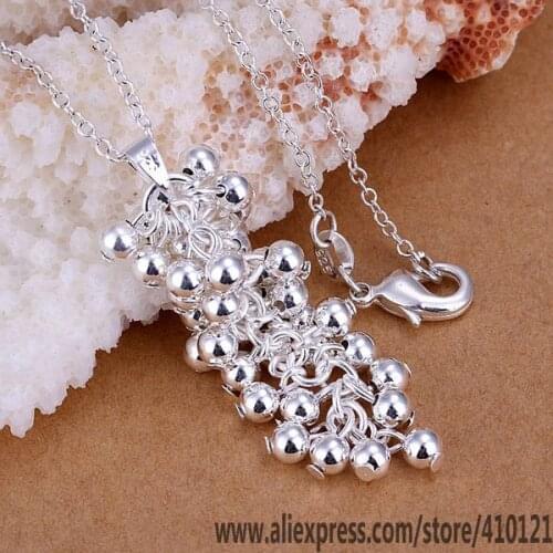 P043_2 Lucky Charm Silver Color Pendants For Women Jewelry Necklace Girl Lady Accessories Fashion Pendant Grapes /fjmaoat