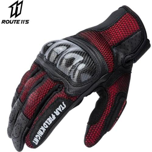 Motorcycle Gloves Summer Riding Carbon Fiber Protective Motorcycle Touch Screen Motorcycle Equipment Anti-fall Mesh Breathable