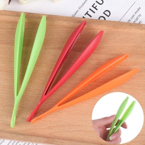 3 Color 14.7*1.8cm Plastic Food Tongs Non-Stick Barbecue Clip Food Salad Tong Kitchen Tools Utensils Accessories