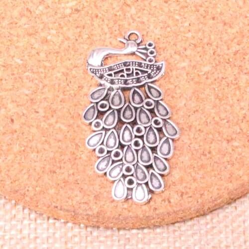 27pcs bird peacock phoenix Charms Zinc alloy Pendant For necklace,earring bracelet jewelry DIY handmade 44*22mm