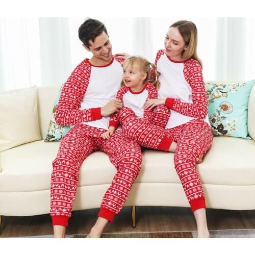 Joyful Christmas Family Matching Pajamas Set Mother Father Baby Girl Boy Sleepwear Shirt Elk Snowflake Shirt Pants Clothes