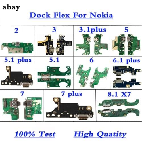 New Quality Replacement Parts Charging Flex Cable For Nokia 2 3 3.1PLUS 3.2 5 5.1 6 7 Plus X5 X6 USB Port Socket Dock Connector