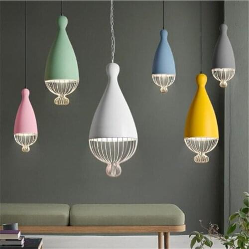 Vintage Loft Iron Bird Cage Led E27 Pendant Light for Dining Room Foyer Restaurant Bar Bedroom Jellyfish Metal Suspension 2319