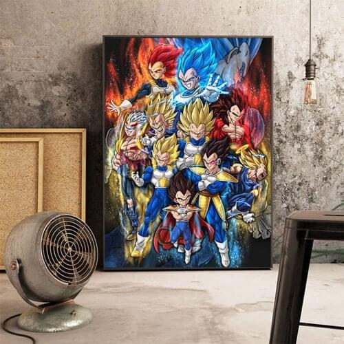 Japanese Anime Dragon Ball Vegeta Canvas Posters and Prints Painting Home Wall Art Decoration Living Room Bedroom Decoration
