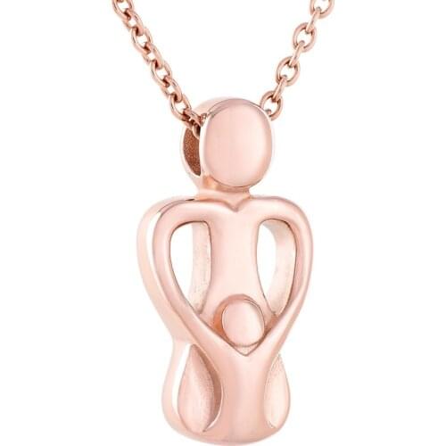 IJD9828 Mother Hug Children&Heart Stainless Steel Cremation Jewelry Mini Keepskae Memorial Urn Pendant+Funnel Included