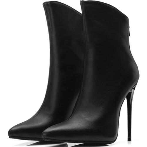 2021 Autumn Womens Shoes Super High Heel Temperament Ladies Short Boots Fashion Pointed Toe Solid Color Winter Ankle Boots