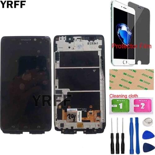 Phone LCD Display For Motorola Droid Ultra XT1080 Maxx XT1080M LCD Display Touch Screen Digitizer + Bezel Frame Full Assembly