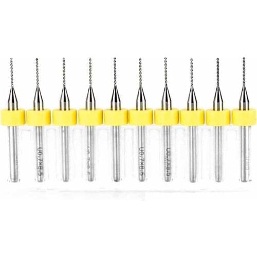 1/8 Shank Micro Drill Bit 0.7mm Mini pcb Drill Bits Set CNC Tungsten Carbide For Print Circuit Board Micro Engraving Bits 10PCS