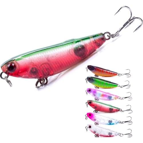 1pc Mini Pencil bait 5cm 5g Floating Fishing Lure Popper Small Plastic Hard Bait Isca Artificial Pike crankbait fishing tackle