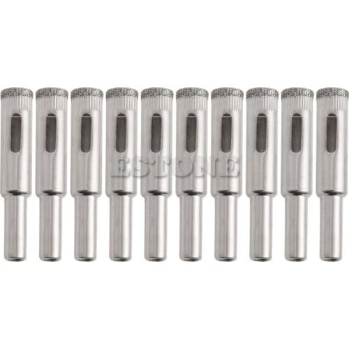 10Pcs 10mm Drill Diamond Core Coated Bits Saw Tile Glass Ceramic Marble Drop Shipping