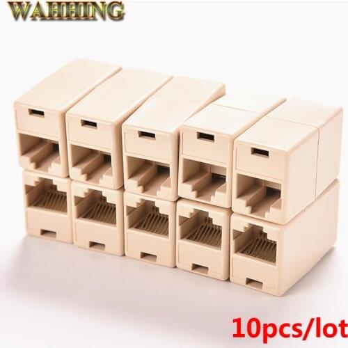 10pcs/lot Cable Joiner RJ45 Adapter Network Ethernet Lan Coupler Connector CAT 5 5E Extender Plug HY194