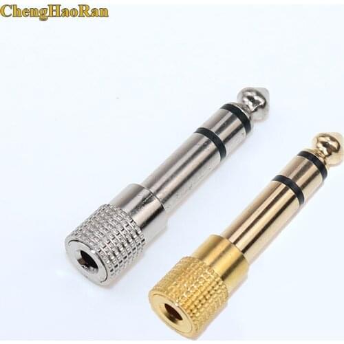 10pcs Jack 6.35mm 1/4" Male To 3.5mm 1/8" Female Audio Converter 6.35 male to 3.5 female stereo terminal plug headphone adapter