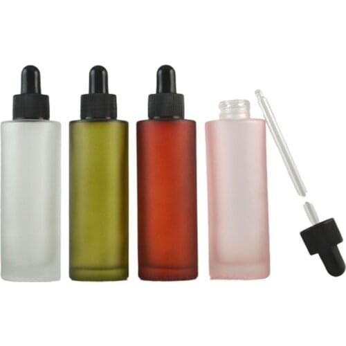 100ml Eye Liquid Dropper Bottle Multi Colored Frosted Glass Cosmetic Container Essential Oil Travel Bottle Refillable 10pcs/lot