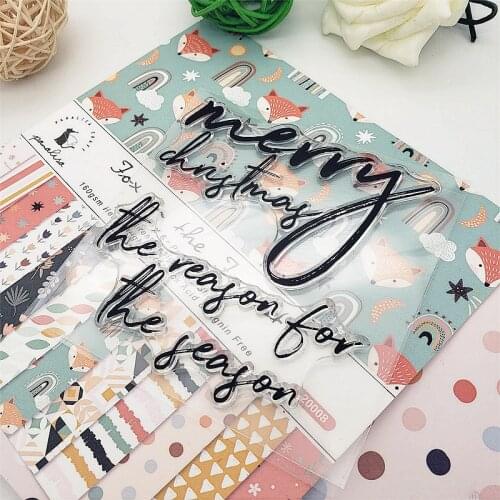 10X10CM Christmas Clear Stamps Transparent Seal Silicone Seal TPR Christmas Wedding Roller Stamps DIY Scrapbook Album Card