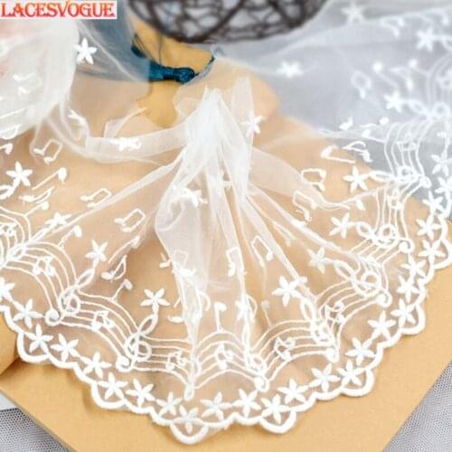 19yards 14cm Mesh cotton embroidery Lace fabric Handmade DIY Garment needlework sewing accessories Clothing Decoration 246