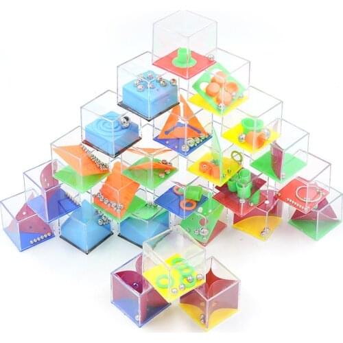 24Pcs Kids Educational Toys 3D Puzzle Maze With Bead Game For Adults Cube Cognition Puzzle Box Enfant Learning Toy Hand Games