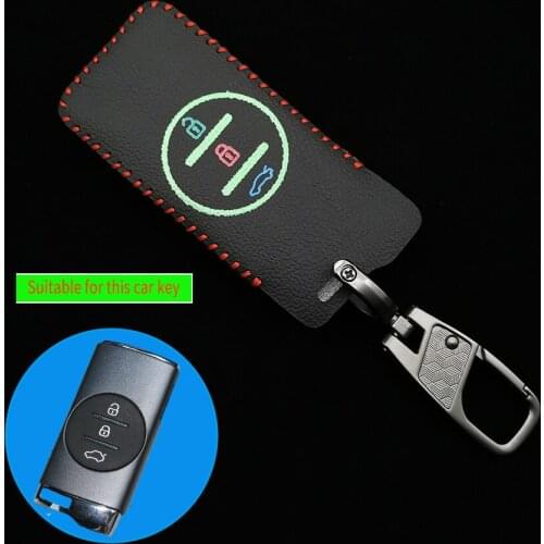 3-Button Genuine Leather Car Key Cover Case Shield For Chery Tiggo 8 Arrizo 5 Pro Gx 5x Eq7 Chery Tiggo 7 Pro 2020 Accessories