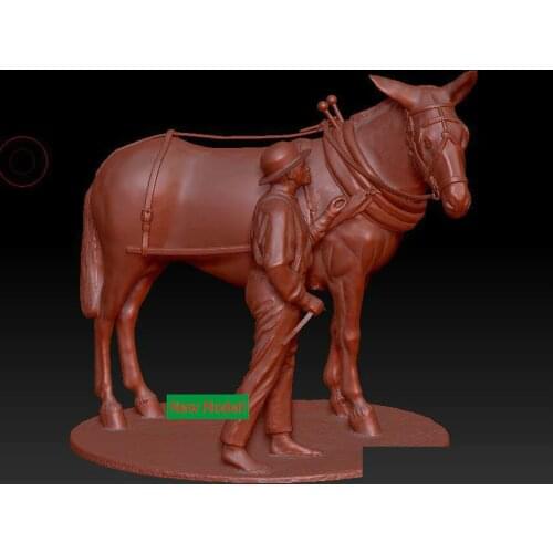 3D model stl format, 3D solid model rotation sculpture for cnc machine Peasant and Home