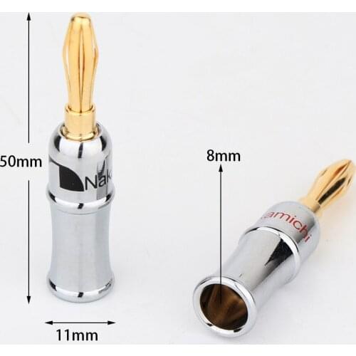 4pieces Chrome Plated Cover banana B427G 24K-Gold-Plated Speaker-Plug, Nakamichi Banana Plug Connector