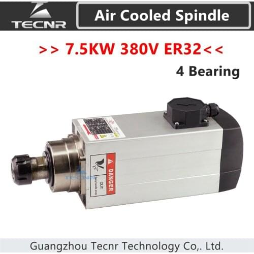 4pcs Ceramic Bearings 7.5kw 380v ER32 air cooled spindle cnc milling machine spindle motor