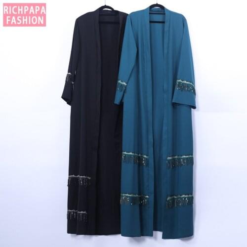 Sequin Open Abaya Dubai Hijab Muslim Dress Kaftan Abayas For Women Caftan Islamic Clothing Robe Kimono Cardigan Turkish Dresses