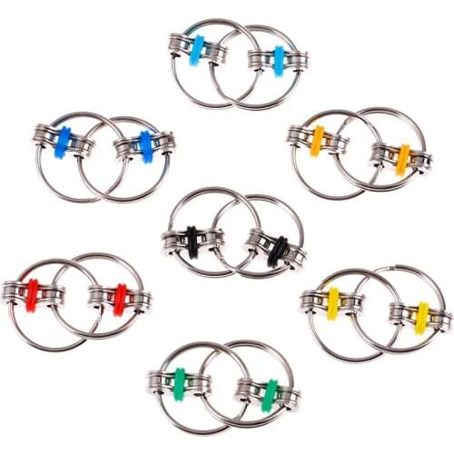 Anti Stress Adult Fidget Toys Key Ring Hand Spinner Fidget Bearing Tri-Spinner EDC Toy Metal For Adult And Children