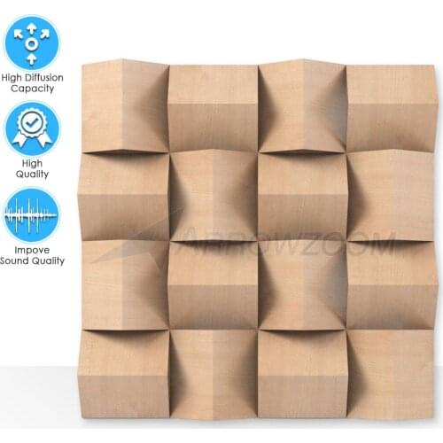 Arrowzoom Pro Triangular Wooden Sound Diffuser Acoustic Noise Absorption Audio Diffusor Panels Treatment Studio Wall KK1203