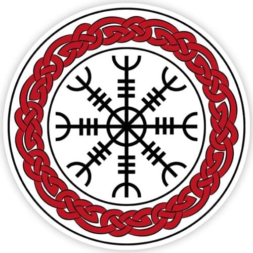 B0776# Self-adhesive Decal Viking Awe Aegishjalmur Symbol Car Sticker Waterproof Auto Decors on Bumper Rear Window Laptop