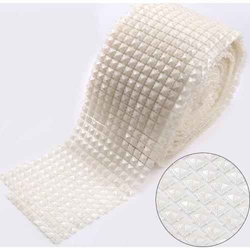 10 Yards 7mm 12 Rows Artificial Ivory White Square Pearl Beads Chain DIY Garland Flower For Wedding Decoration