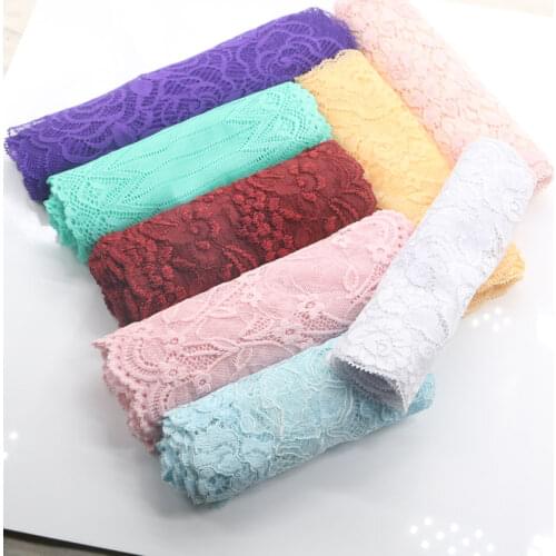 6-15CM random delivery 10 yards mixed elastic lace fabric