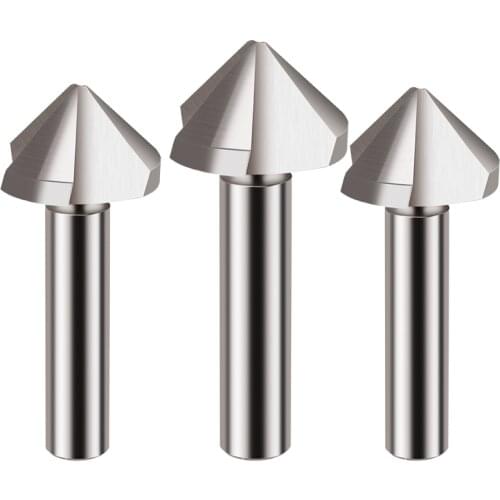 Round shank 3 Flute 90 Degree HSS Chamfer Chamfering Cutter End Mill Tool Countersink Drill Bit 6.3-20.5MM