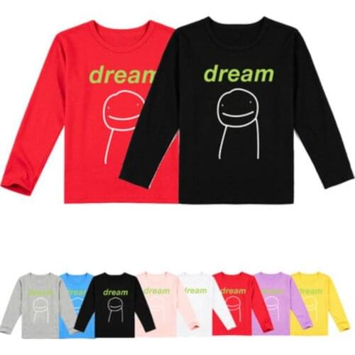 Dream Smp Merch T-shirt Kids Dreamwastaken Shirt Boys Long Sleeve Tops Baby Girls Fall Clothes Children Clothing Casual Blouse