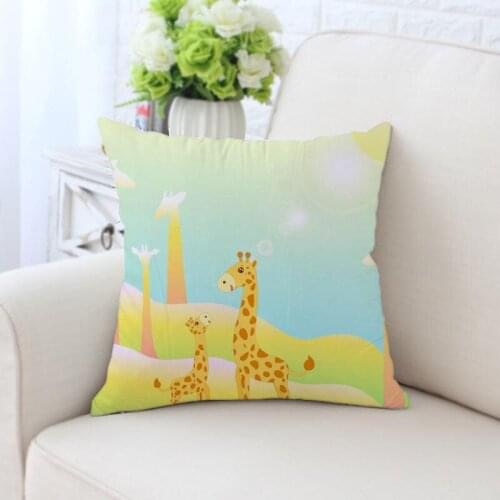 Custom giraffe Pillowcase Square Zippered Home Decorative Pillow Cover Wedding Custom Gift For Two Sides Printed #QAZ98K